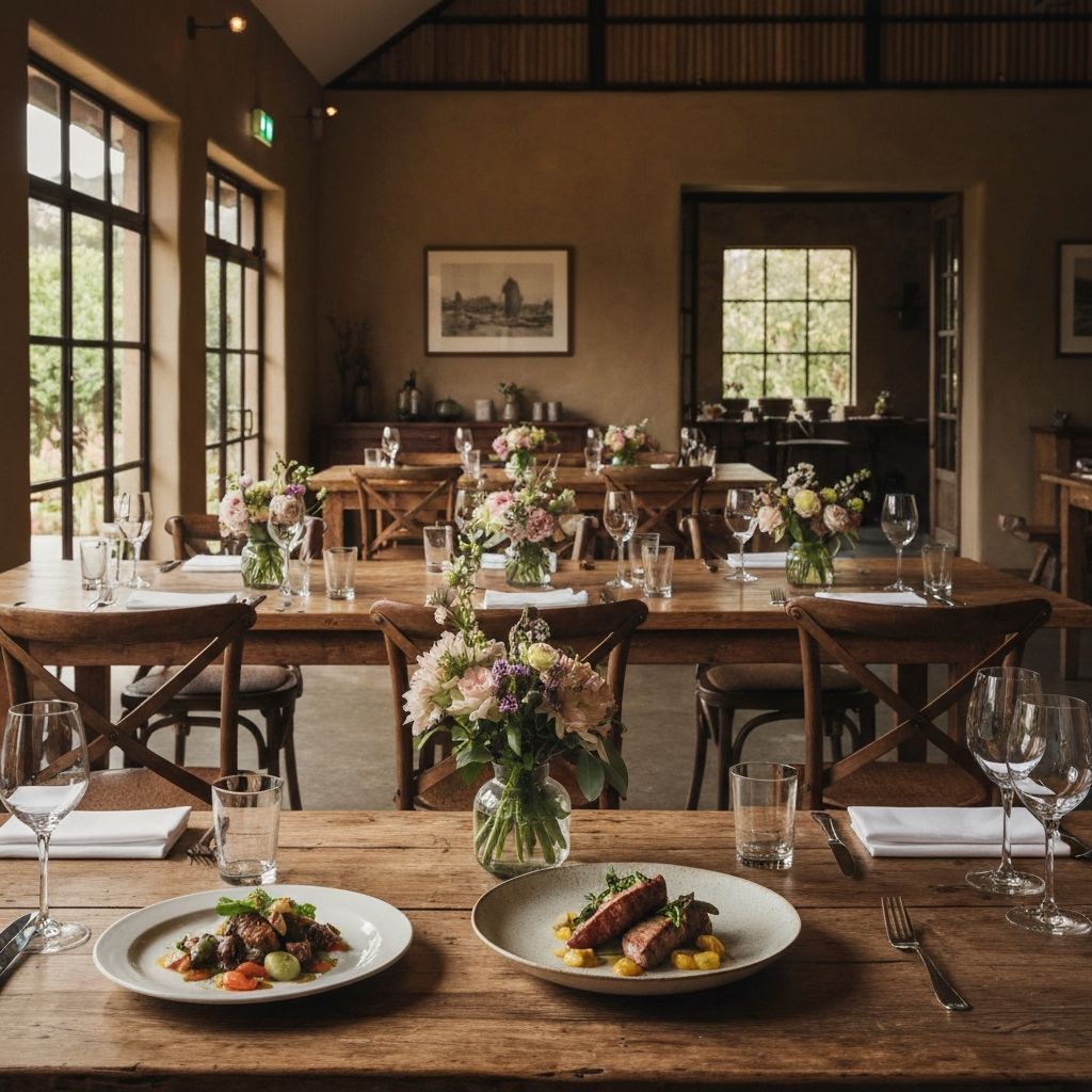 Harvest Table restaurant with rustic farm-to-table dining